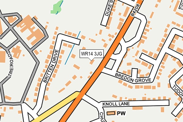 WR14 3JG map - OS OpenMap – Local (Ordnance Survey)
