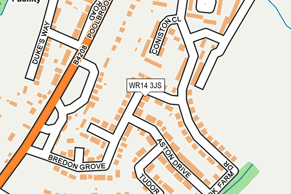 WR14 3JS map - OS OpenMap – Local (Ordnance Survey)