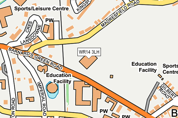 WR14 3LH map - OS OpenMap – Local (Ordnance Survey)