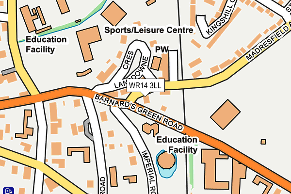 WR14 3LL map - OS OpenMap – Local (Ordnance Survey)
