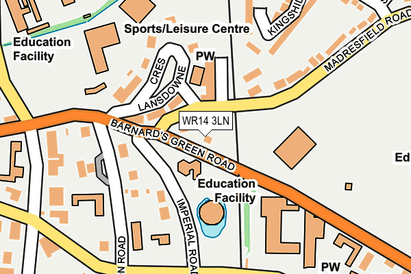 WR14 3LN map - OS OpenMap – Local (Ordnance Survey)
