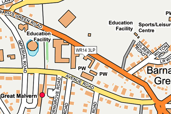 WR14 3LP map - OS OpenMap – Local (Ordnance Survey)