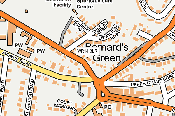 WR14 3LR map - OS OpenMap – Local (Ordnance Survey)