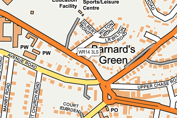 WR14 3LS map - OS OpenMap – Local (Ordnance Survey)