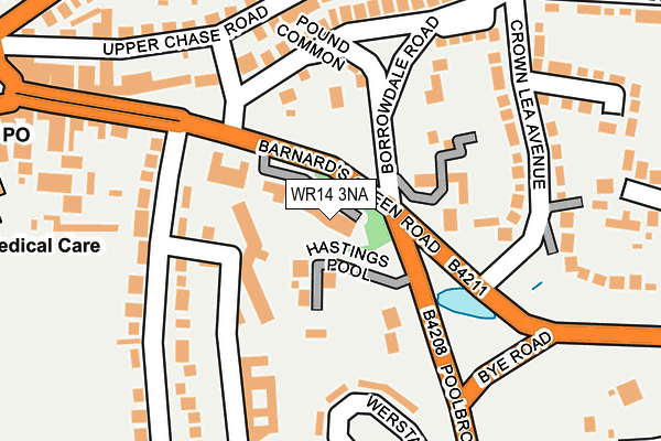 WR14 3NA map - OS OpenMap – Local (Ordnance Survey)