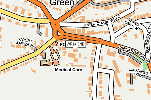 WR14 3NB map - OS OpenMap – Local (Ordnance Survey)