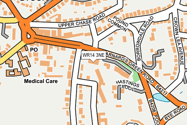 WR14 3NE map - OS OpenMap – Local (Ordnance Survey)