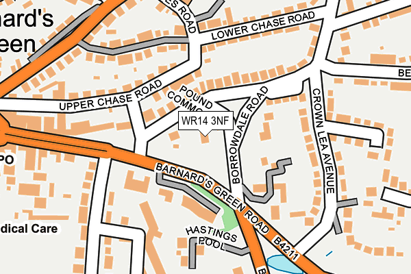 WR14 3NF map - OS OpenMap – Local (Ordnance Survey)
