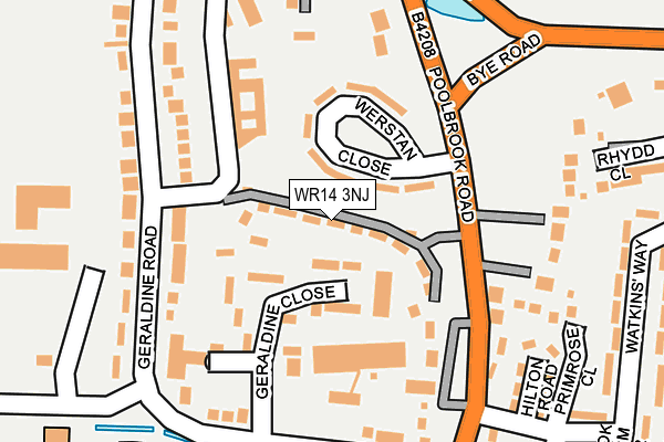WR14 3NJ map - OS OpenMap – Local (Ordnance Survey)