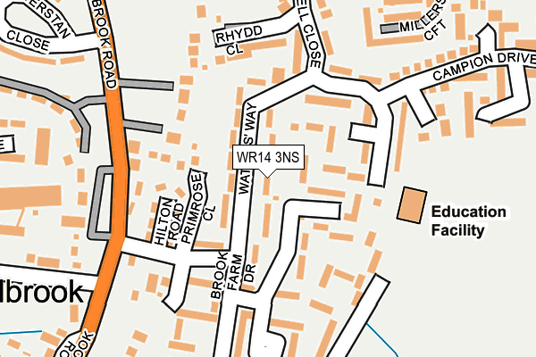 WR14 3NS map - OS OpenMap – Local (Ordnance Survey)