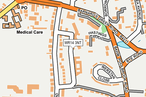 WR14 3NT map - OS OpenMap – Local (Ordnance Survey)