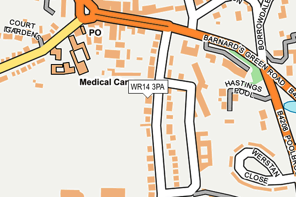WR14 3PA map - OS OpenMap – Local (Ordnance Survey)