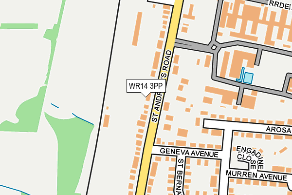WR14 3PP map - OS OpenMap – Local (Ordnance Survey)