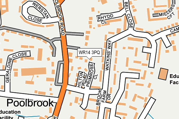 WR14 3PQ map - OS OpenMap – Local (Ordnance Survey)