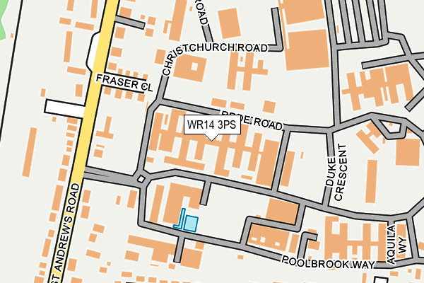 WR14 3PS map - OS OpenMap – Local (Ordnance Survey)