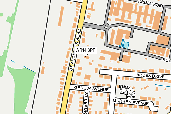 WR14 3PT map - OS OpenMap – Local (Ordnance Survey)