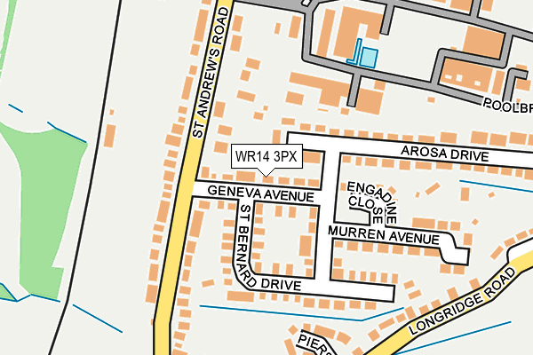 WR14 3PX map - OS OpenMap – Local (Ordnance Survey)