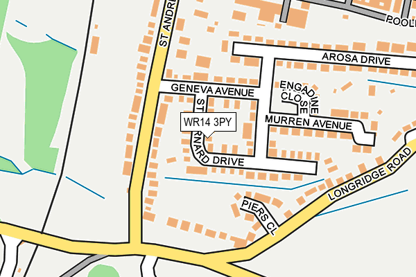 WR14 3PY map - OS OpenMap – Local (Ordnance Survey)