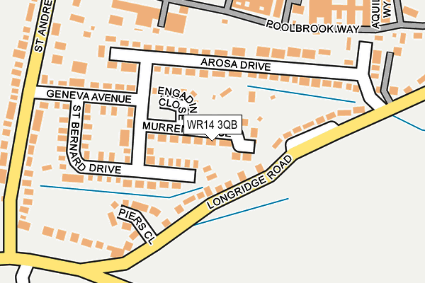 WR14 3QB map - OS OpenMap – Local (Ordnance Survey)