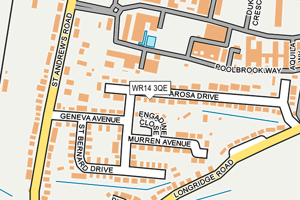 WR14 3QE map - OS OpenMap – Local (Ordnance Survey)