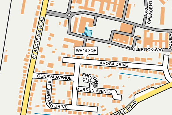 WR14 3QF map - OS OpenMap – Local (Ordnance Survey)