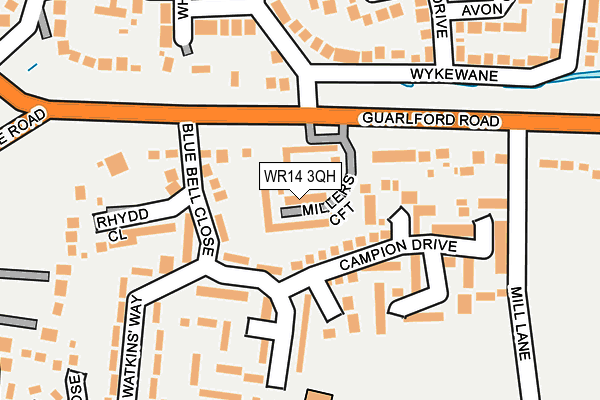 WR14 3QH map - OS OpenMap – Local (Ordnance Survey)