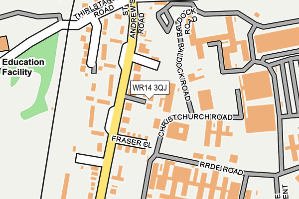 WR14 3QJ map - OS OpenMap – Local (Ordnance Survey)