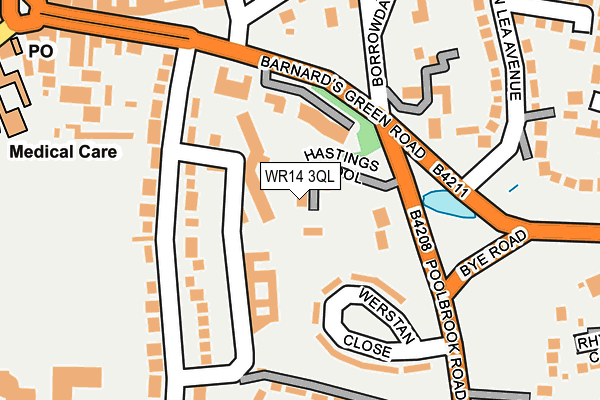 WR14 3QL map - OS OpenMap – Local (Ordnance Survey)
