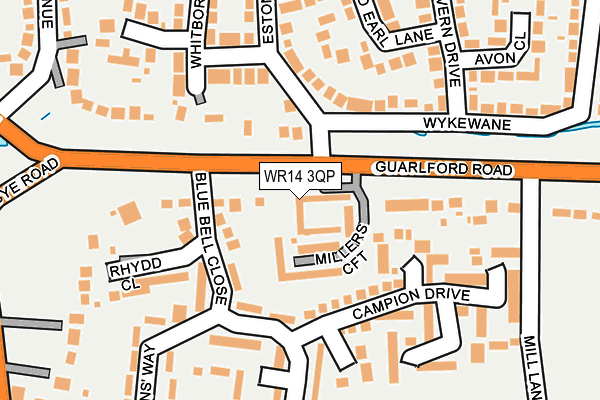 WR14 3QP map - OS OpenMap – Local (Ordnance Survey)