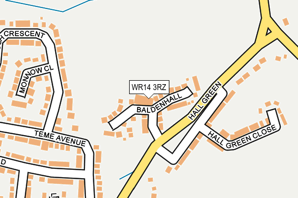 WR14 3RZ map - OS OpenMap – Local (Ordnance Survey)