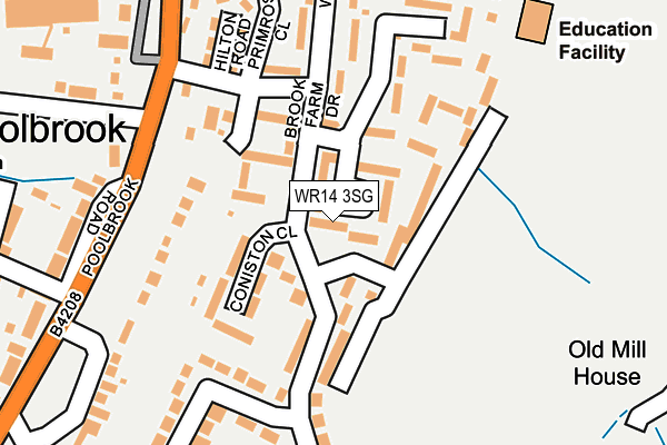 WR14 3SG map - OS OpenMap – Local (Ordnance Survey)