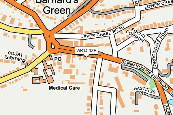 WR14 3ZE map - OS OpenMap – Local (Ordnance Survey)