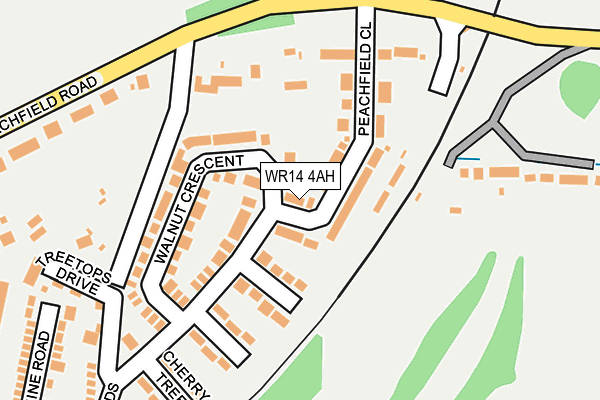 WR14 4AH map - OS OpenMap – Local (Ordnance Survey)