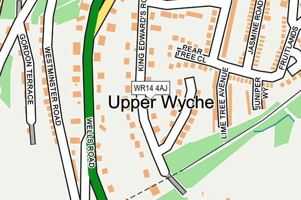 WR14 4AJ map - OS OpenMap – Local (Ordnance Survey)