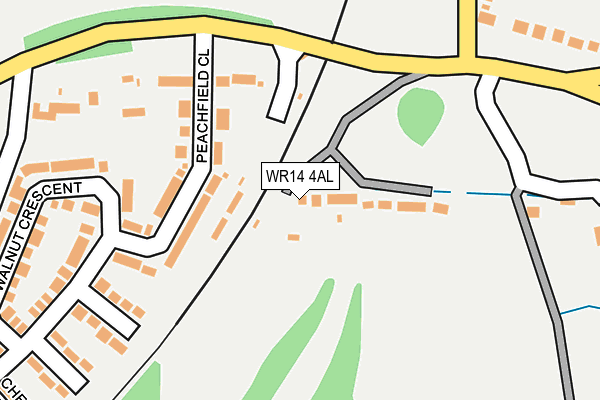 WR14 4AL map - OS OpenMap – Local (Ordnance Survey)
