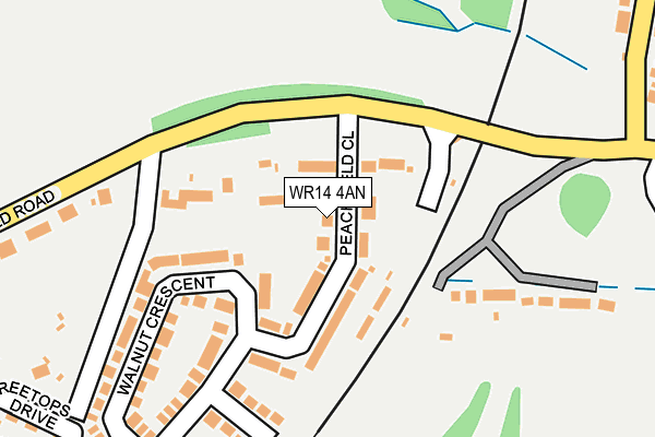 WR14 4AN map - OS OpenMap – Local (Ordnance Survey)