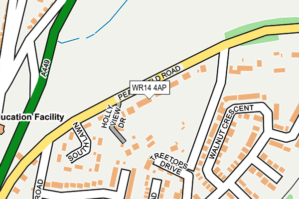 WR14 4AP map - OS OpenMap – Local (Ordnance Survey)