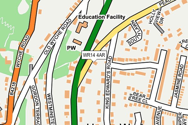 WR14 4AR map - OS OpenMap – Local (Ordnance Survey)