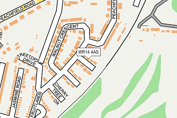 WR14 4AS map - OS OpenMap – Local (Ordnance Survey)