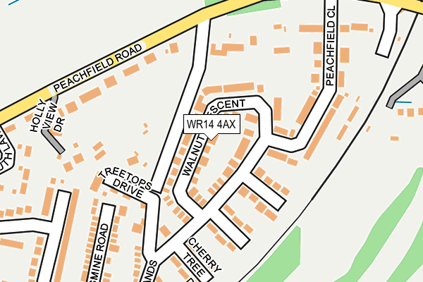 WR14 4AX map - OS OpenMap – Local (Ordnance Survey)