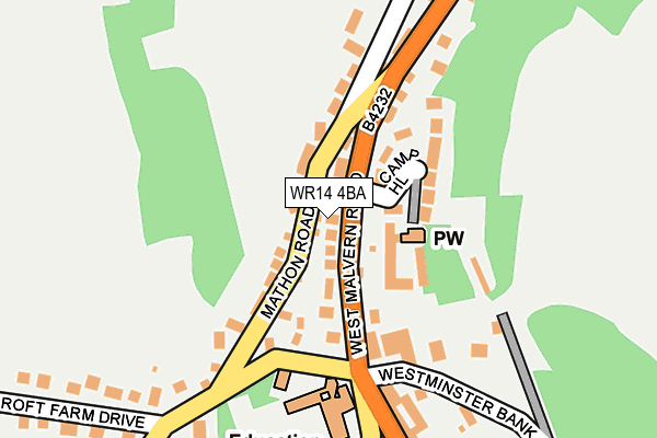 WR14 4BA map - OS OpenMap – Local (Ordnance Survey)