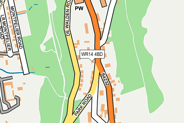 WR14 4BD map - OS OpenMap – Local (Ordnance Survey)