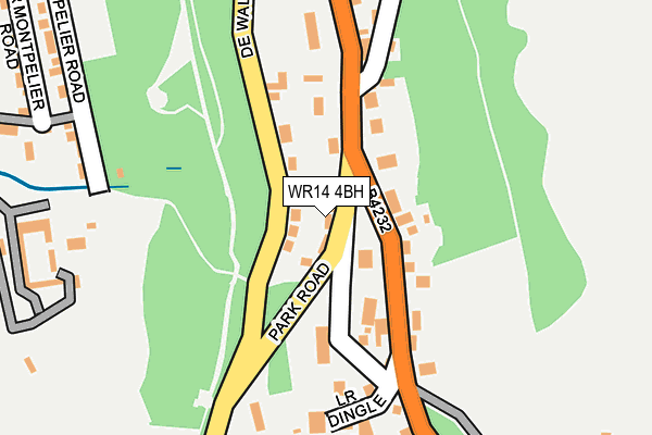 WR14 4BH map - OS OpenMap – Local (Ordnance Survey)