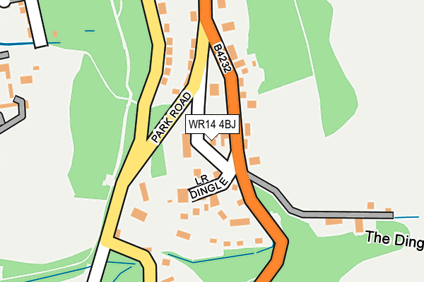 WR14 4BJ map - OS OpenMap – Local (Ordnance Survey)
