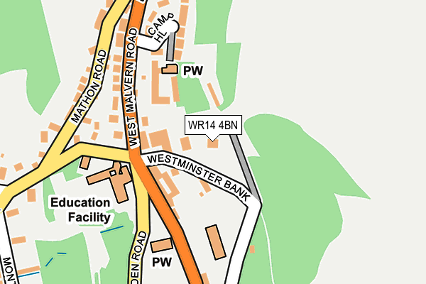 WR14 4BN map - OS OpenMap – Local (Ordnance Survey)