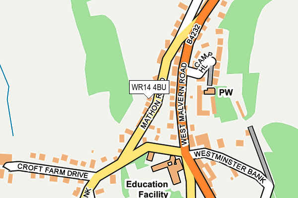 WR14 4BU map - OS OpenMap – Local (Ordnance Survey)
