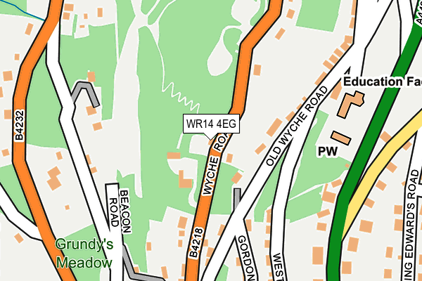 WR14 4EG map - OS OpenMap – Local (Ordnance Survey)