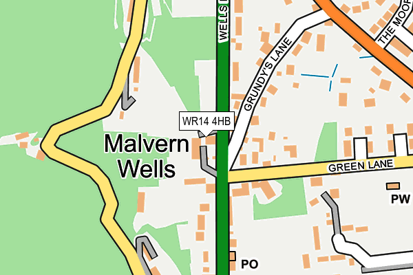 WR14 4HB map - OS OpenMap – Local (Ordnance Survey)