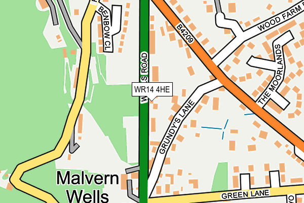 WR14 4HE map - OS OpenMap – Local (Ordnance Survey)