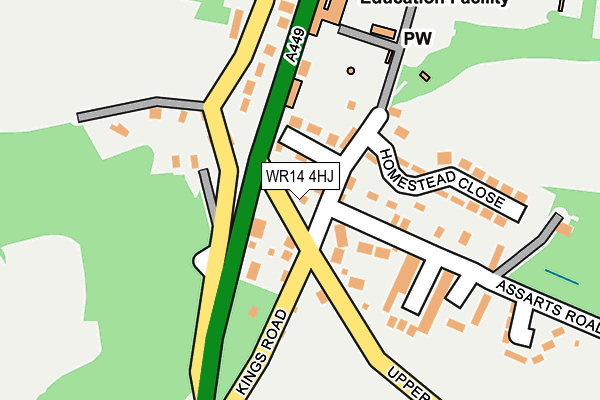 WR14 4HJ map - OS OpenMap – Local (Ordnance Survey)